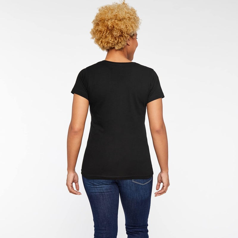 LAT Women 100 Cotton Jersey Crew Neck Short Sleeve Tee 3516 Black M - Image 5