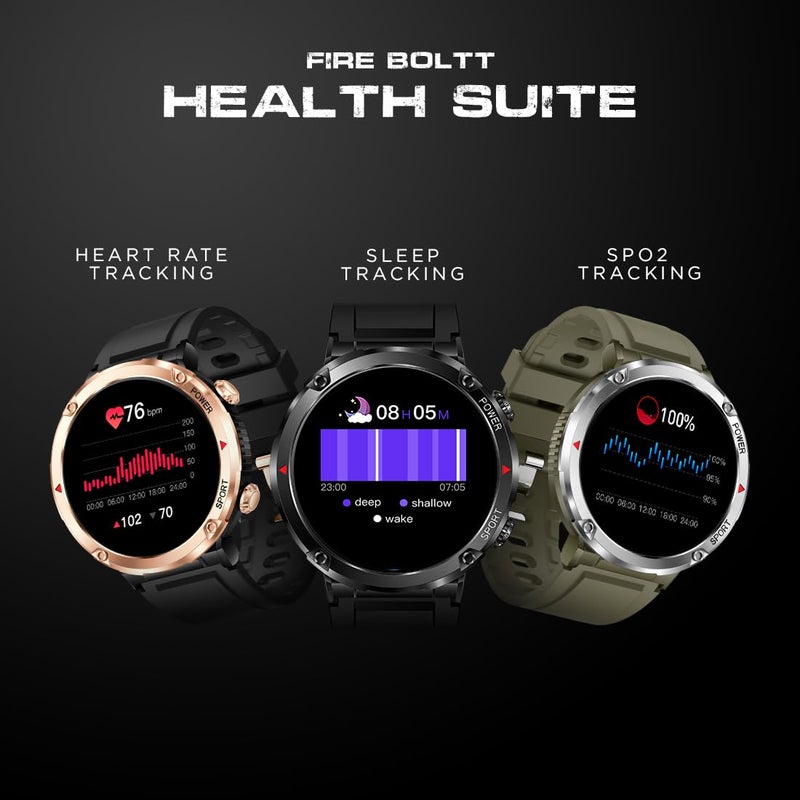Fire-Boltt Armour, Sporty Rugged Outdoor Smart Watch with a 1.6" High-Resolution HD Display, Shockproof Metal Body, Bluetooth Calling 600 mAh Battery - Image 3