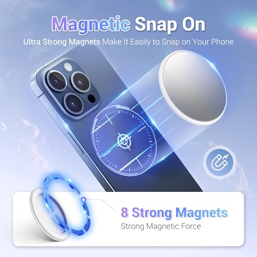 Kiorafoto 2.2" Magnetic Selfie Mirror for Back Camera,Slim Phone Convex Mirror for Magsafe Compatible with iPhone 17 16 15 14 13 Pro Max Plus,Mag-Safe Case & All Phone for Wide Angle Selfies &Vlogging&Streaming - Image 3