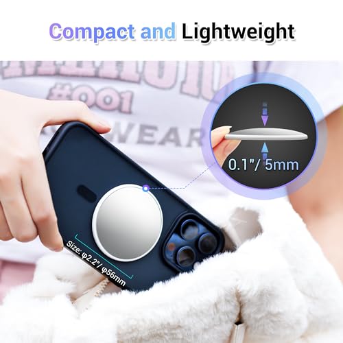 Kiorafoto 2.2" Magnetic Selfie Mirror for Back Camera,Slim Phone Convex Mirror for Magsafe Compatible with iPhone 17 16 15 14 13 Pro Max Plus,Mag-Safe Case & All Phone for Wide Angle Selfies &Vlogging&Streaming - Image 5