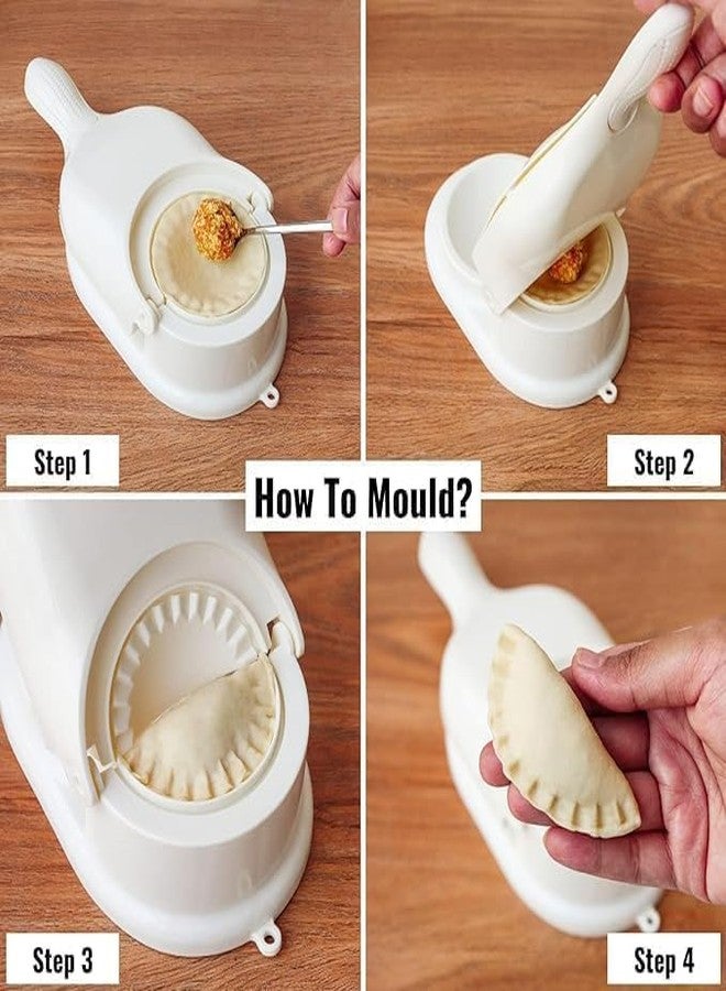 Sutroku 2 in 1 Plastic Dumpling & Momo Maker Press | Gujiya, Ghughra, Karanji & Kajjikayalu Mould with Dumpling Skin Press | Manual Easy-Press PP Plastic, Easy to Use Kitchen Tool - Image 5