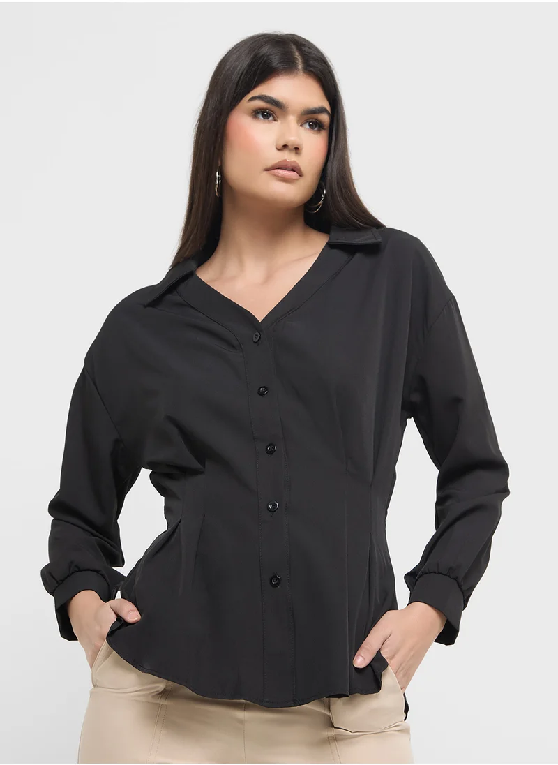 ايلا Cinched Waist Button Down Shirt