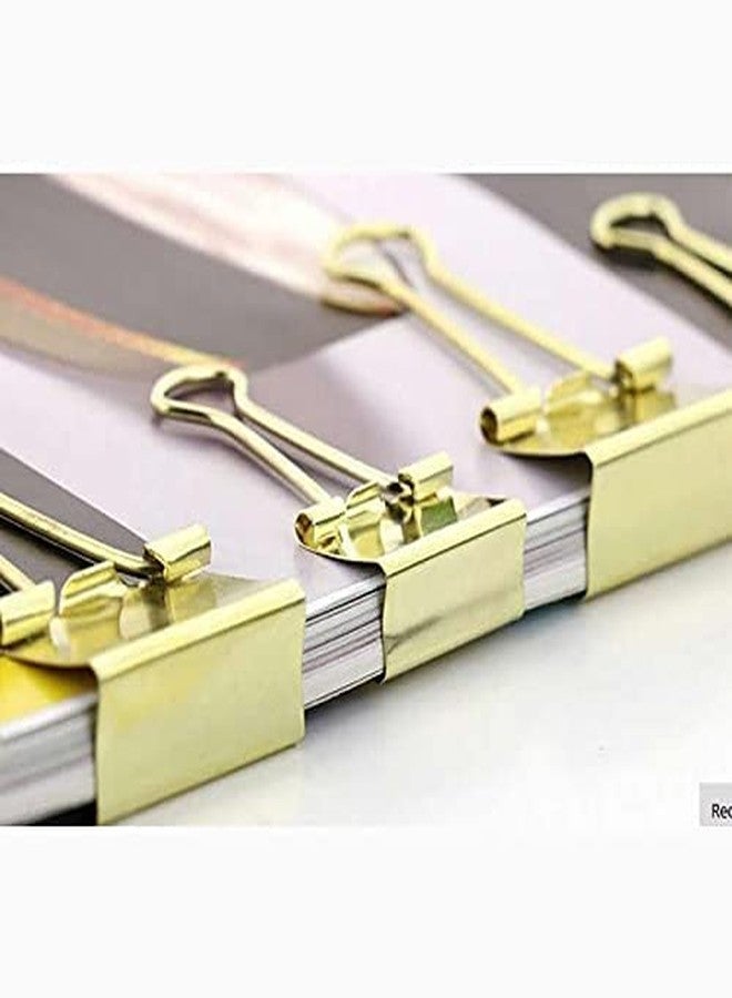 EKTA STATIONERY قرطاسية إيكتا؟ مشبك ورق ذهبي اللون، مثالي للزينة أو لوازم المكتب، مشبك حامل ورق مع علبة شفافة، 25 مم - 48 قطعة - Image 3