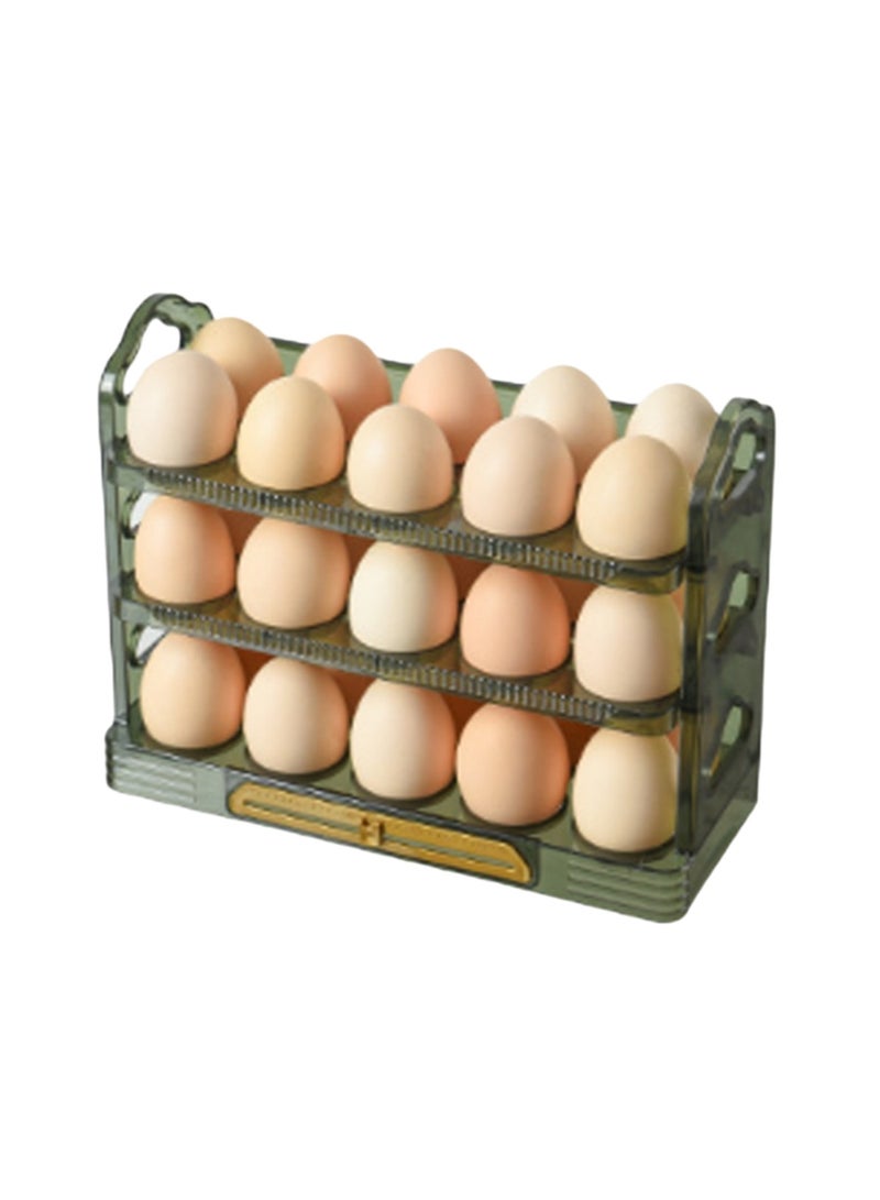 Transparent Green Refrigerator Egg Rack, Stackable Egg Storage Container, Suitable For Refrigerator Door, Save Space - Image 1