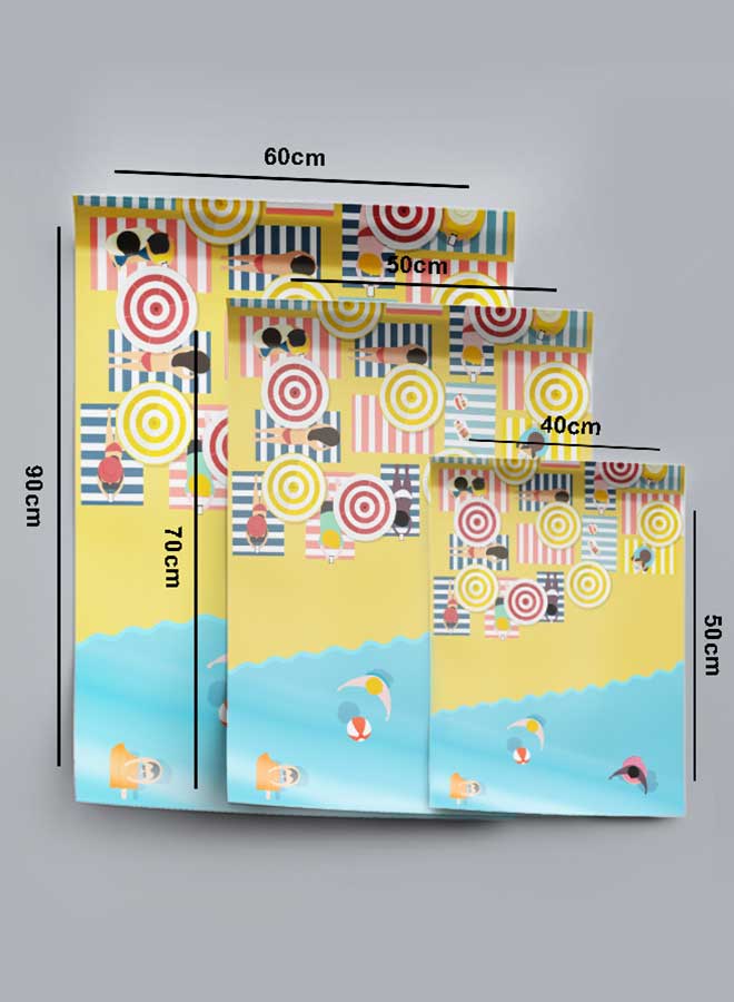 لوحة بوستر ديكور لوحة بدون فريم مع أربع قطع منفصلة من اللاصق ذو الوجهين تصميم يوم صيفي على الشاطئ غرفة النوم غرفة المعيشة وديكور المكتب - Image 4