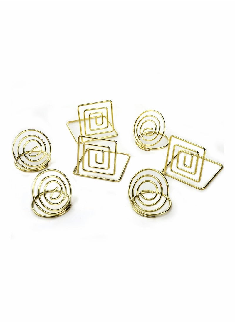 Excefore 40 Pack Place Card Holders, Small Table Card Holder,   Table Number Holder, Name Card Memo Note Holder, Wire Picture Photo Clip Stands, Great for Weddings, Dinner Parties, Buffets, Gold  - Image 2