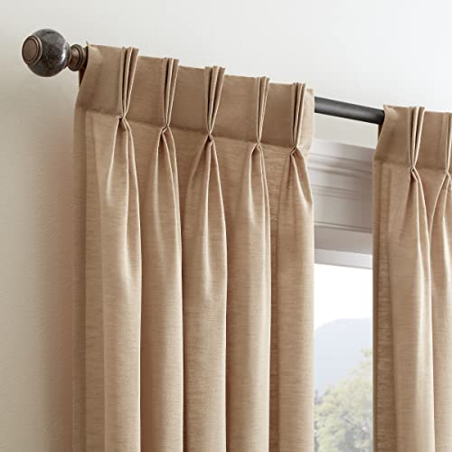Waverly Serendipity Pinch Pleat Light-Filtering Window Panel, 25" X 63", Linen - Image 3