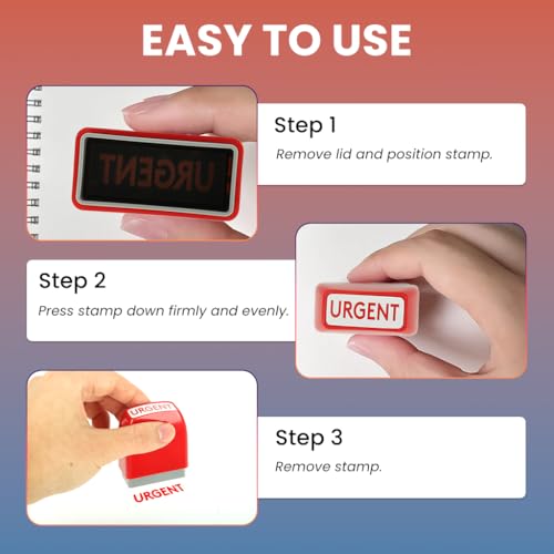 OFIFO® 8Pcs Office Stamps with Compact Storage Case Colorful File Stamps for School & Office, Utility Stamp Stationeries(Multicolor) - Image 4