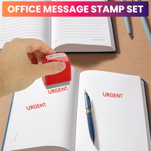 OFIFO® 8Pcs Office Stamps with Compact Storage Case Colorful File Stamps for School & Office, Utility Stamp Stationeries(Multicolor) - Image 5