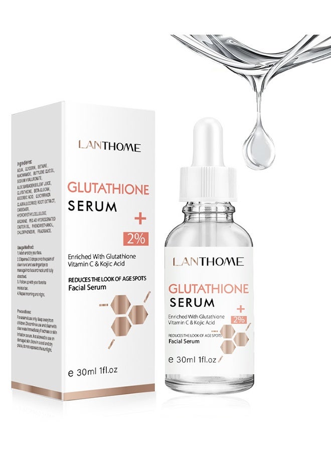Lanthome Glutathione Serum 30ml, Glutathione White Serum, Enriched with Glutathione Vitamin C& Kojic Acid, Hydrating Moisturizing Brightening Skin, Reduces Fine Lines & Wrinkles, Dark Spot Remover Face Serum - Image 1