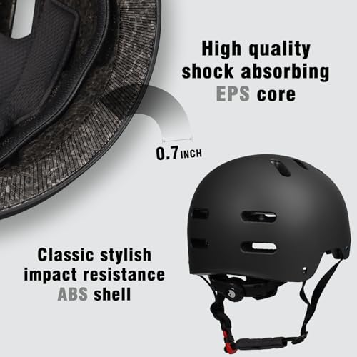 Ouwoer Skateboard Bike Helmet for Adults Women Men Youth Kids 235814 Years Boys Girls Lightweight MultiSport Adjustable Helmets for Bicycle Skateboard Scooter Skate Cycling - Image 3