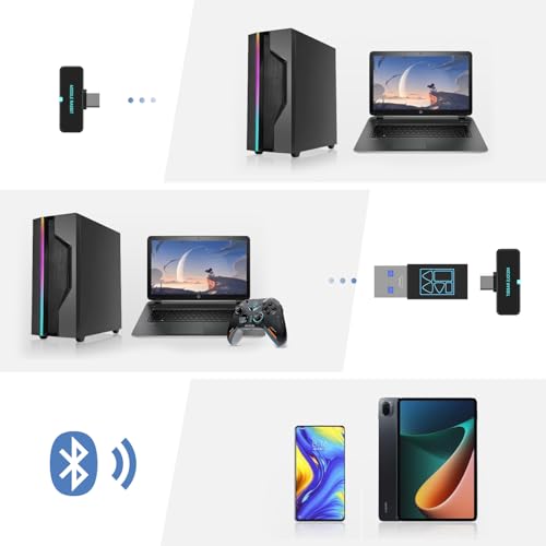 Middle Rabbit SW4 USB Wireless Earbuds for PC and Laptop: Bluetooth Headphones with 2.4GHz Dongle for Work, Wireless Headset for Work, with Microphone, Earphones with Mic for Computer Desktop - Image 3