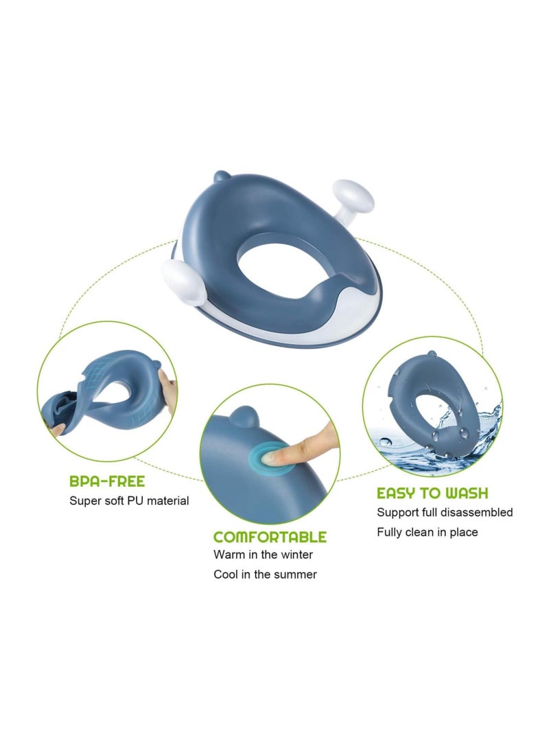 Baby Potty Training Toilet Seat with Soft Cushion Handles, Haute Collection, Double Anti-Slip Design and Splash Guard for Boys and Girls - Image 5