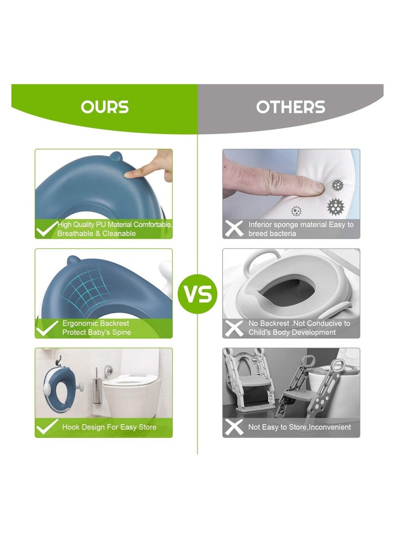 Baby Potty Training Toilet Seat with Soft Cushion Handles, Haute Collection, Double Anti-Slip Design and Splash Guard for Boys and Girls - Image 4