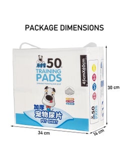 NNC PETS Pet toilet training pads, 5-Layer Leak-Proof Pee Pads for Medium breeds, Tear-resistant and Odor controlled, 50Pcs Highly absorbent disposable Pee Pads for Indoor use, Comfortable pad, 60 cm (Blue)  - Image 2
