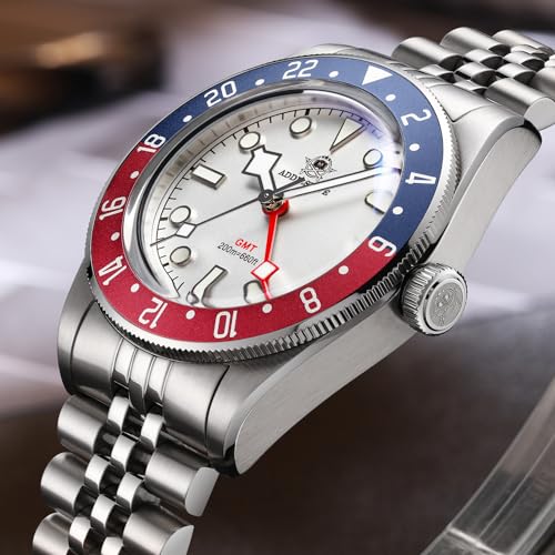 ADDIESDIVE GMT Watches for Men Quartz Watch Dive Ronda 51524H Movement WaterResistance 200 M BGW9 Blue Luminous - Image 3