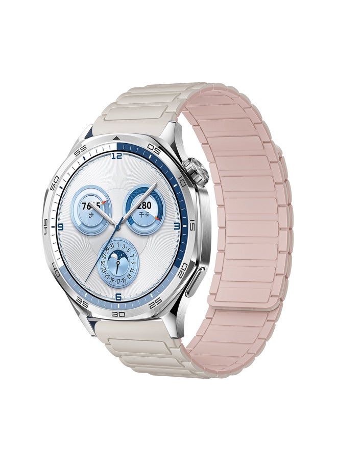 Suitable For Huawei Gt5 Gt422Mm Watch Strap Watch4567 Armor Style I-Shaped Three-Bead Silicone Magnetic Watch Strap 