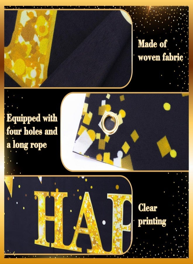 MAGLAUG 30th Birthday Decorations Men Women, Black Gold Happy 30th Birthday Banner Decoration for Him Her Birthdays Large Backdrop Sign Decor (Birthday30th) - Image 3