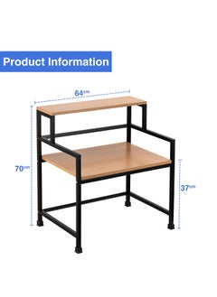 Equal EQUAL 3-Tier Mild Steel & MDF Premium Microwave Oven Stand/Kitchen Storage Shelf/Kitchen Storage Rack for Kitchen - Made in India (Bavarian Beech and Black/60x43cm)  - Image 2