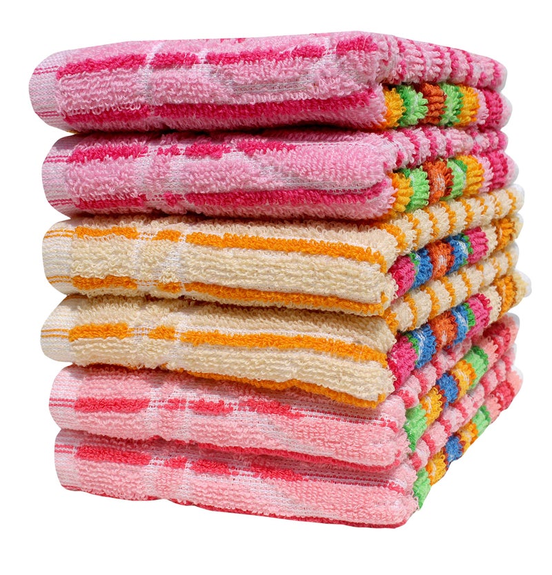 Mandhania Dailyuse Soft Cotton Hand Towels, 35x53 cm Pack of 6 (SHT603) - Image 1