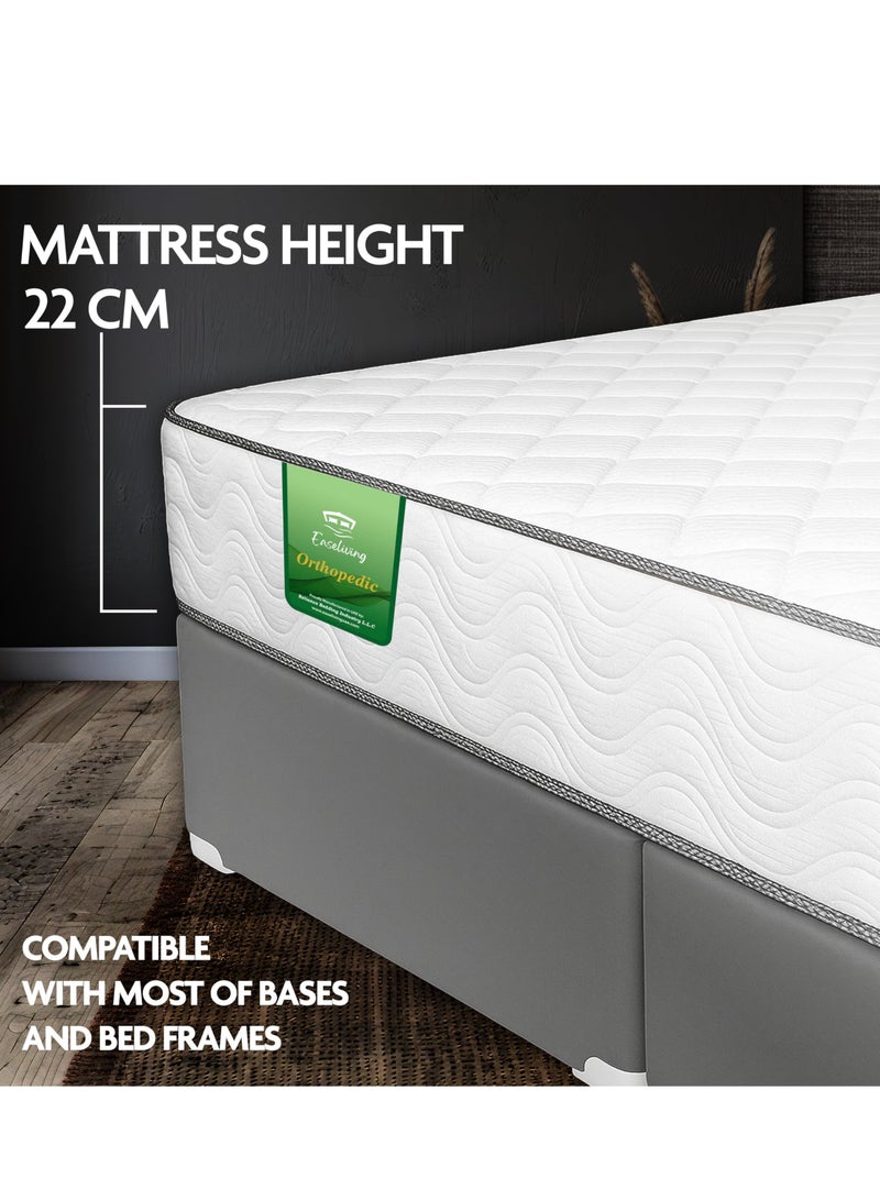 EASELIVING Orthopedic Mattress - 22 cm Medium Firm Mattress with Breathable Fabric | Reversible Bonnell Spring Ortho Mattress with Pressure Relief for All Sleepers | 3-Year Warranty Single/Twin XL Mattress (100 x 200 cm) - Image 2