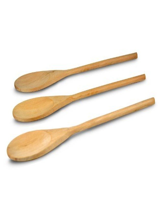 ChefLand Classic Wooden Kitchen Spoon - Set of 3 (16") - Image 2