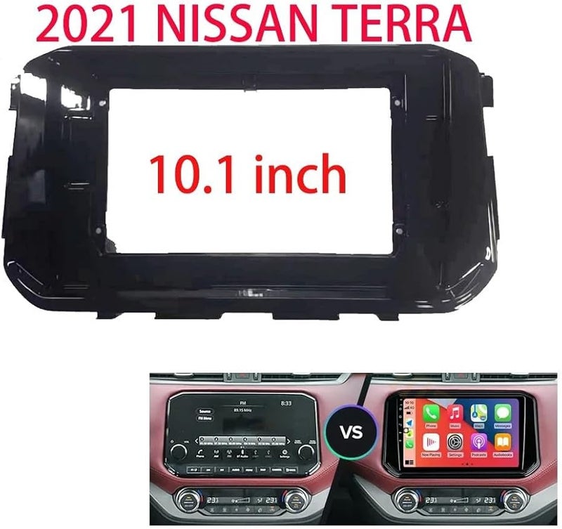 إطار لوحة أسود لامع لراديو سيارة نافيغايشن أندرويد نيسان تودا تيرا 2021 - Image 1