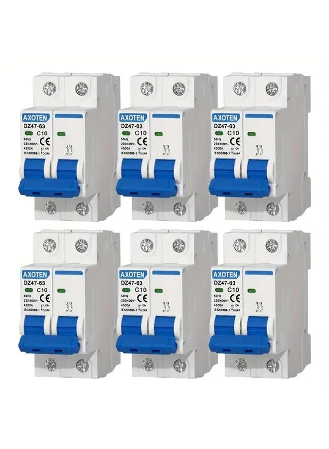 6PC 40A AC Air Switch DZ47 63 Miniature Circuit Breaker 2P Electrical Fuse - Image 2