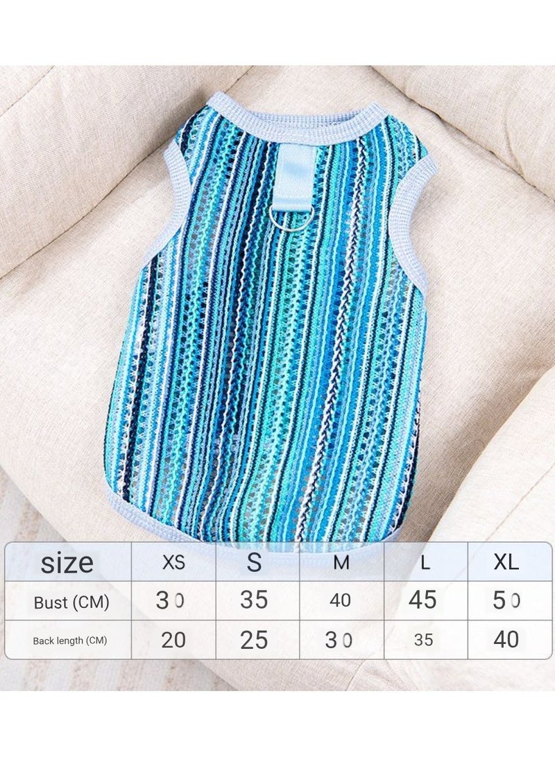 A.M Dog and cat clothes spring and summer new anti-shedding breathable hollow woven vest - Image 2