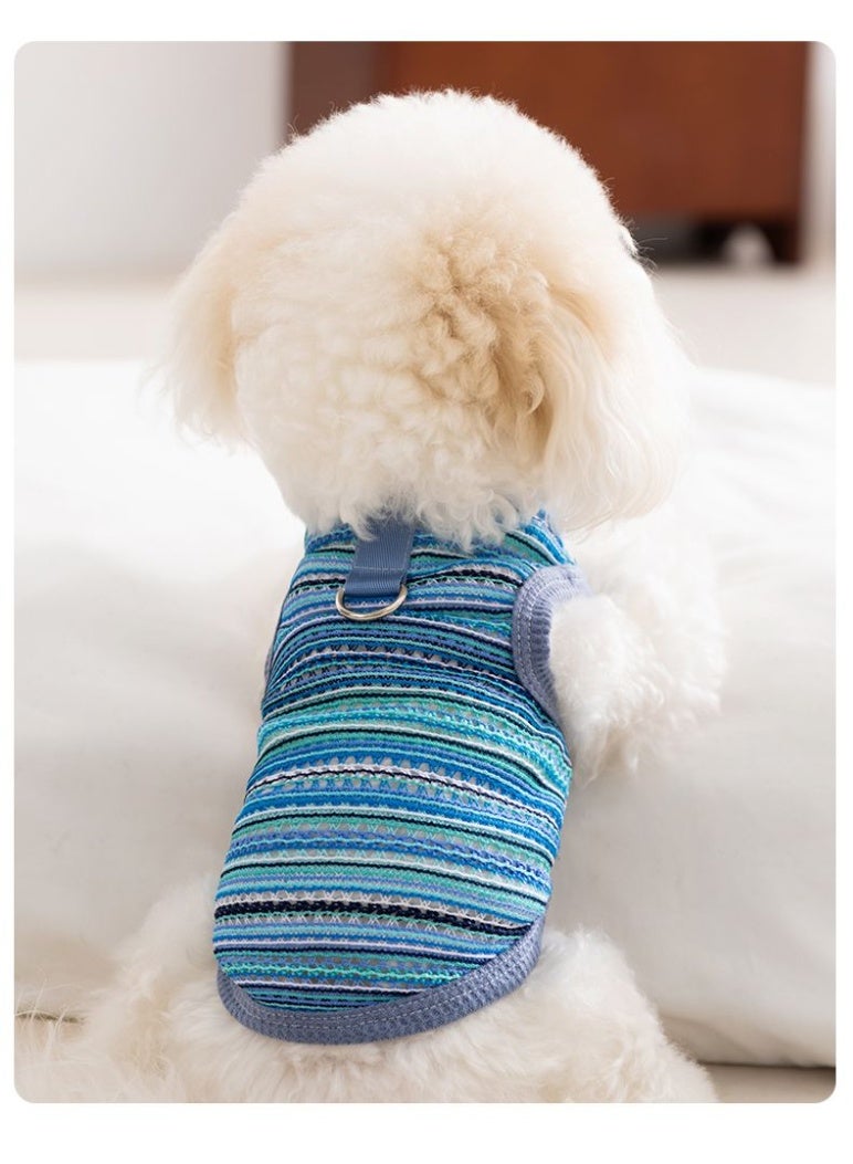 A.M Dog and cat clothes spring and summer new anti-shedding breathable hollow woven vest - Image 5