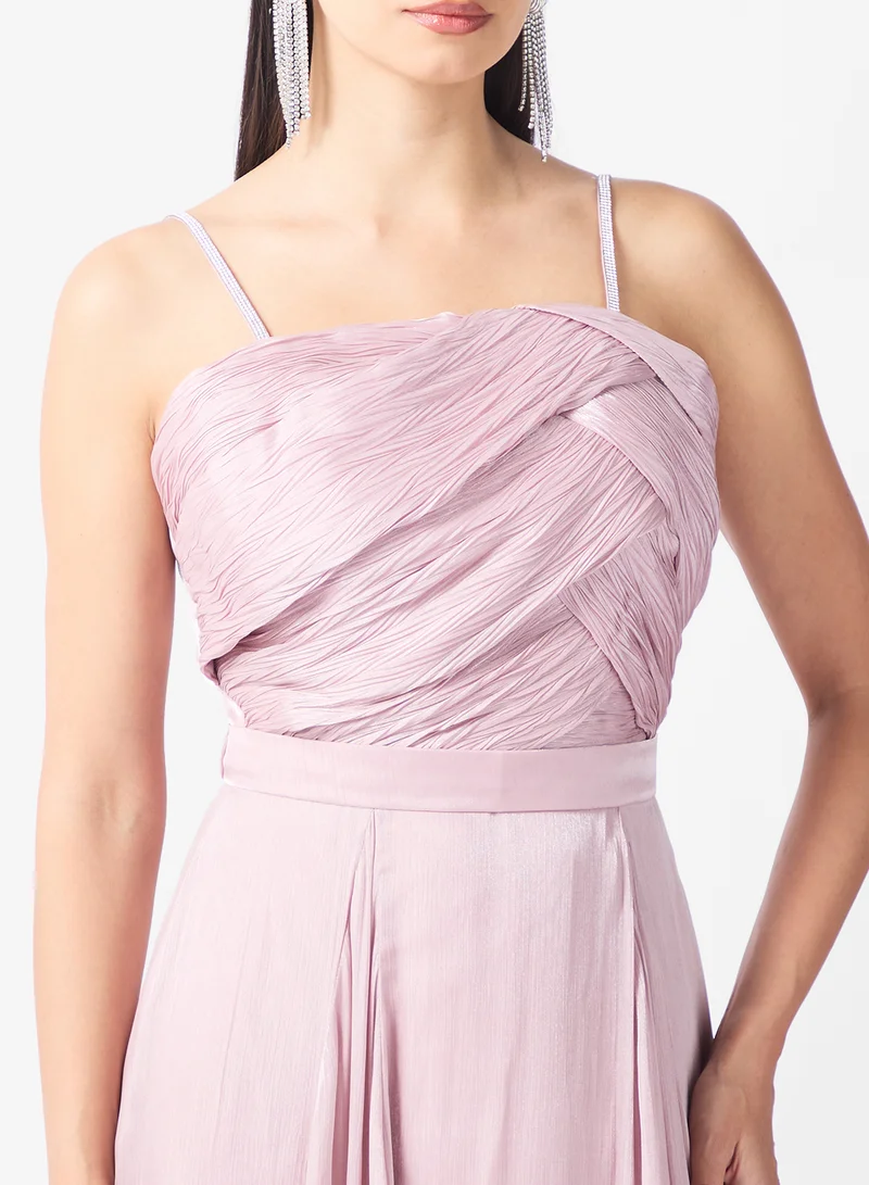 Namshi x  Diamante Strap Draped A Line Gown for Women | Best Price UAE