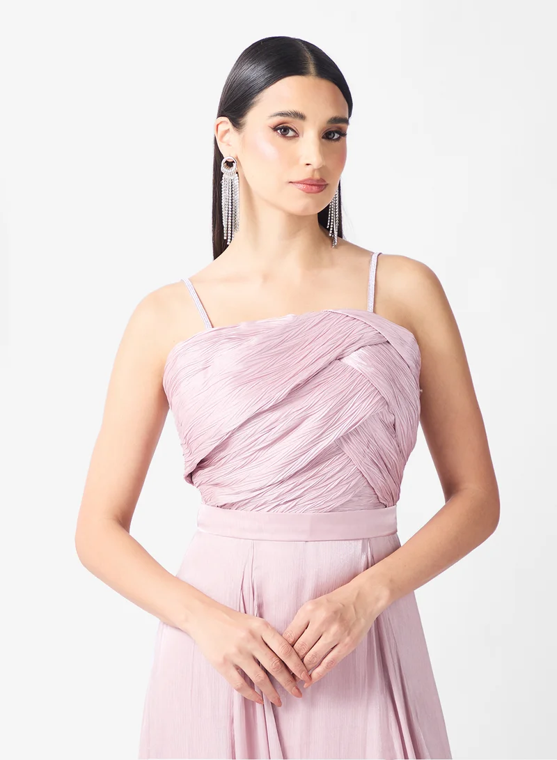 Namshi x  Diamante Strap Draped A Line Gown for Women | Best Price UAE