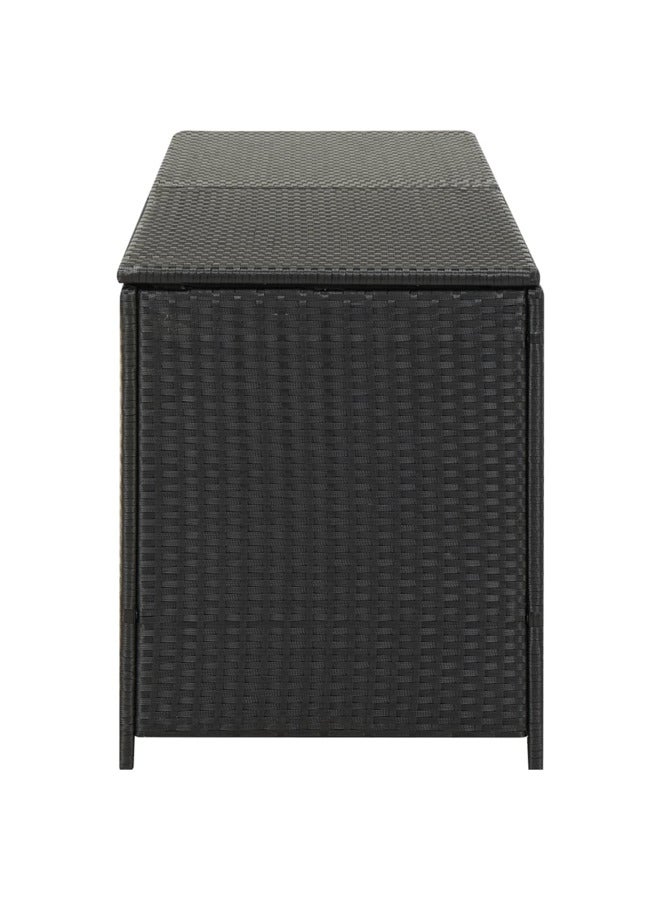 فيداكسل vidaXL صندوق تخزين للحديقة بولي روطان 200×50×60 سم أسود - Image 4