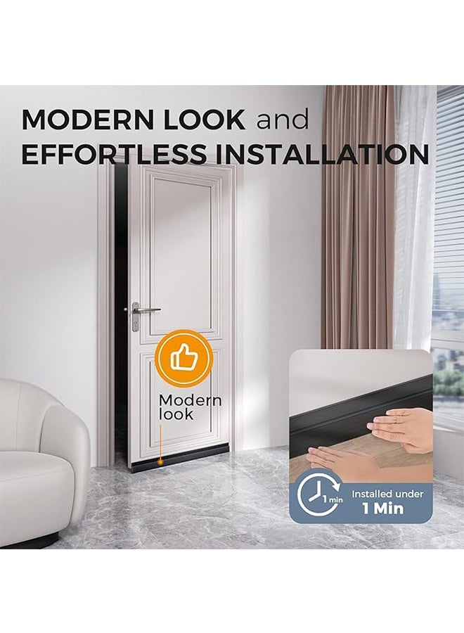 سدادة الباب، تنظيف سدادة الباب، تنظيف الباب للأبواب الخارجية والداخلية، حاجز أسفل الباب سحب الغبار والضوضاء 100x2x5 سم - Image 5