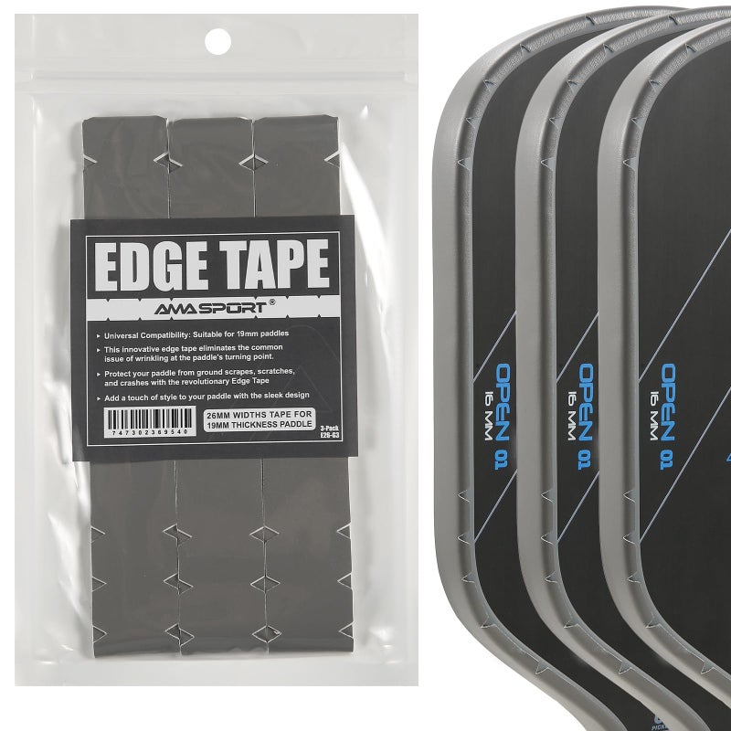 Pickletech Pickleball Paddle Protection Tape Moon Gray - Paddle Head Edge Guard - Racket Edge Protection Tape -Fit Perfectly Curved Edge -No Wrinkling Pizzazz Contrasty Colors - Image 1