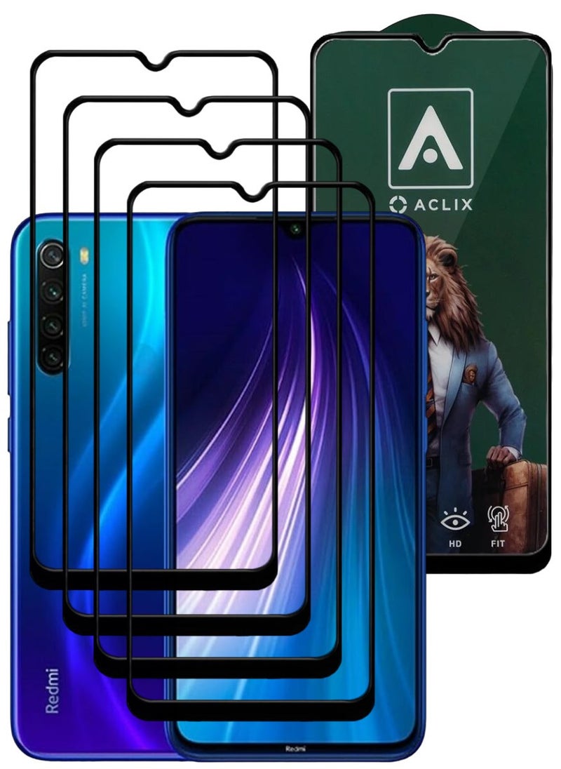 ACLIX 4 Pieces Antistatic ESD Dustproof Premium Quality High Definition Tempered Glass Screen Protector Designed For Xiaomi Redmi Note 8 - Image 1