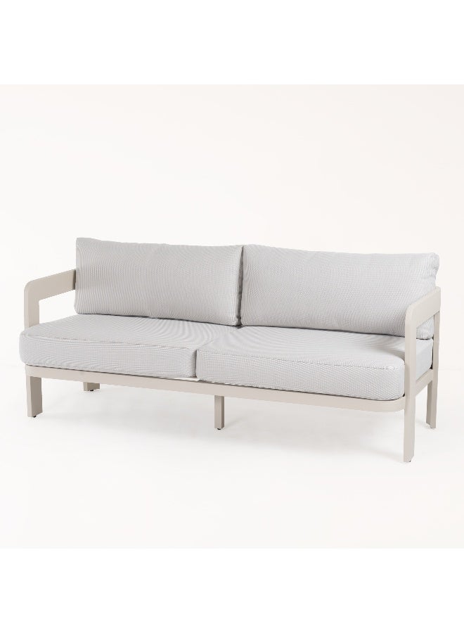 Homez Patio Set 4Pcs Aluminum Frame, Olefin Fabric Cushions, Beige - Image 2
