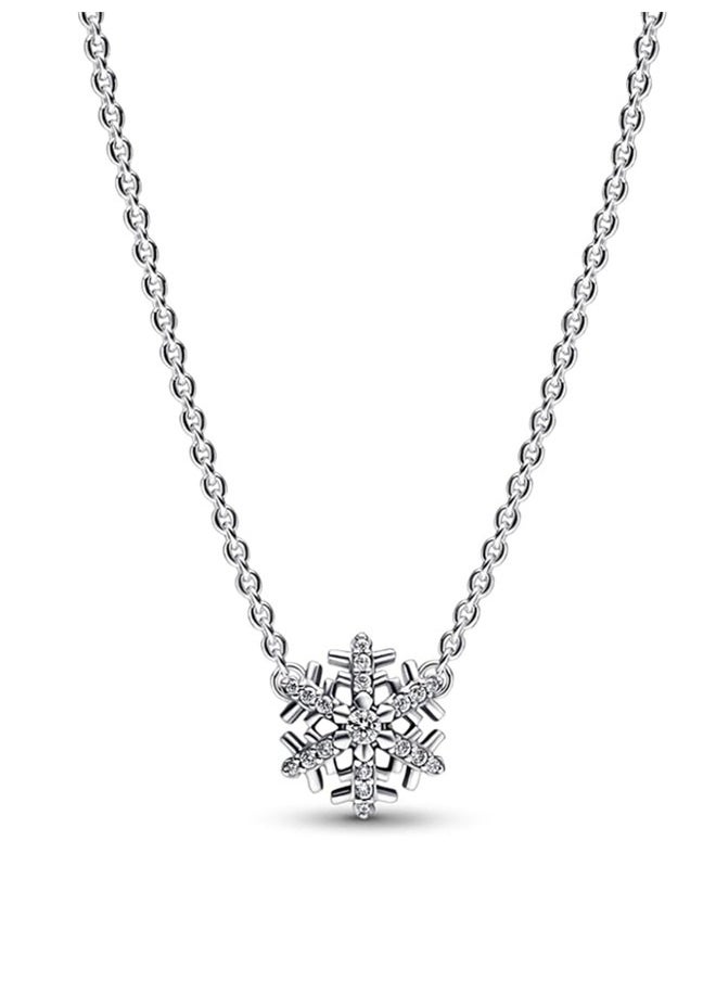 PANDORA - Pandora Sparkling Snowflake Pendant Necklace sterling silver set cubic zirconia gemstones Moments collection, size: 45,392371C01-45 - Image 1