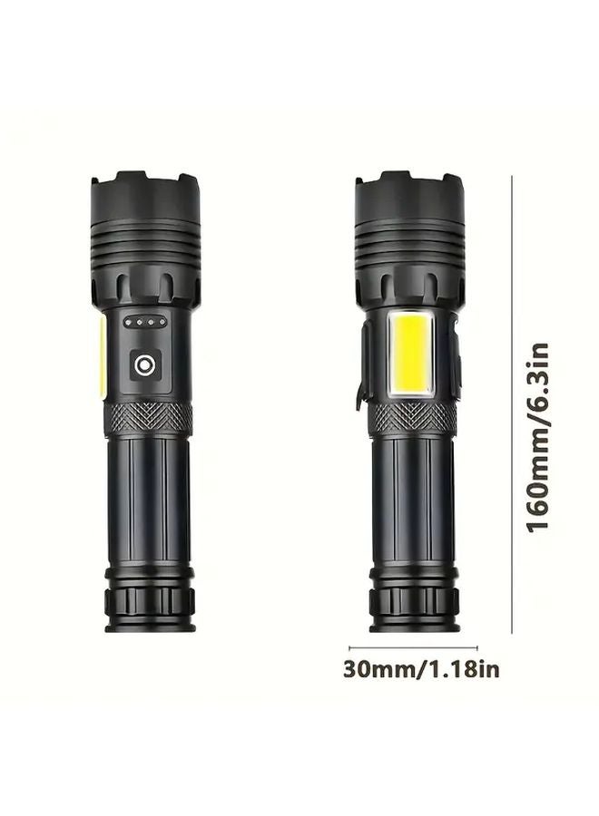 Black XHP120 LED Tactical Flashlight USB Rechargeable For Outdoor Camping Hiking - Image 4