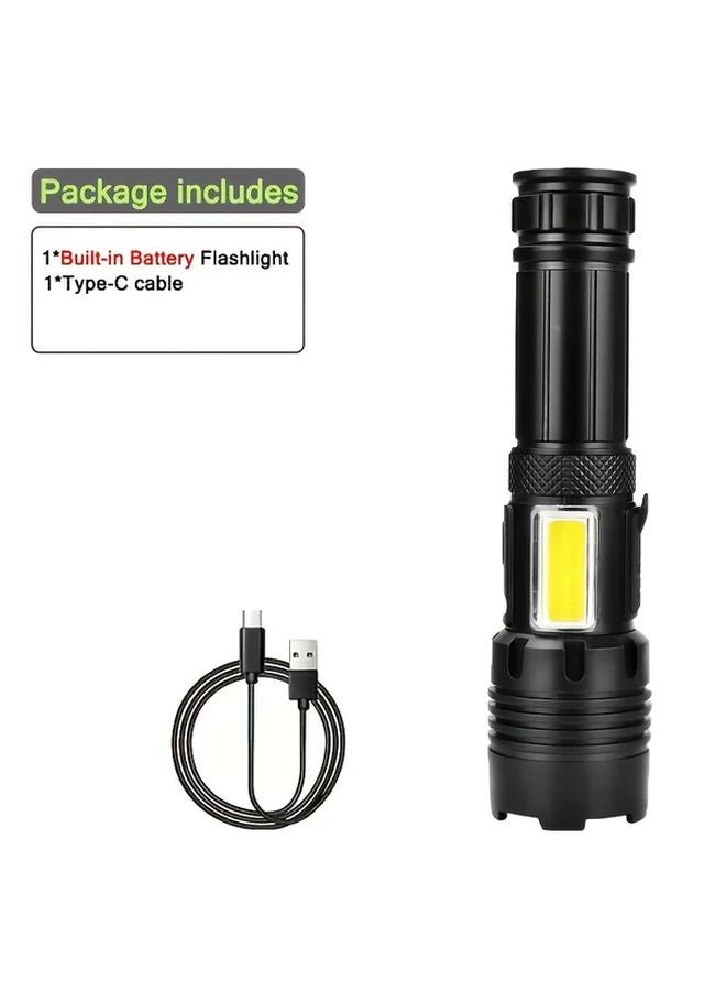 Black XHP120 LED Tactical Flashlight USB Rechargeable For Outdoor Camping Hiking - Image 1