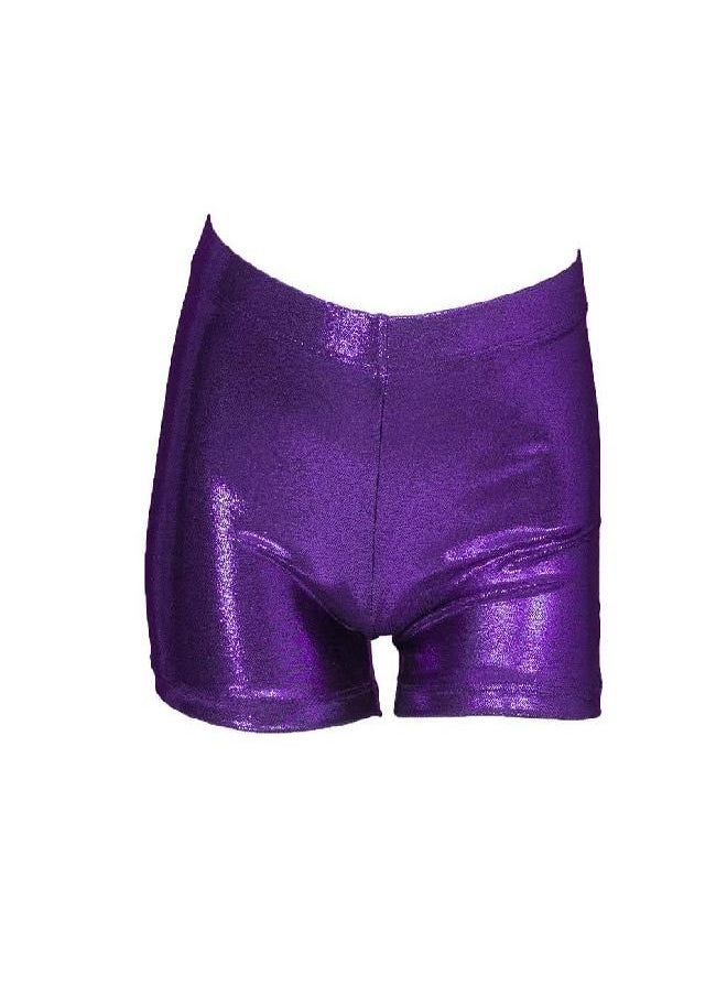 zizi ZIZI Little Big Girls' Sparkle Dance Tumbling Athletic Gymnastics Purple Short 4-16Years, 120CM(7-8Years)  - Image 1