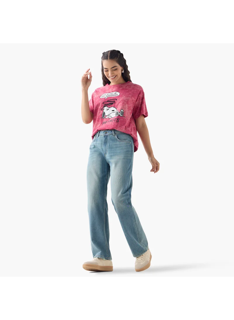 اس بي كاركترز Peanuts Print Boxy T-shirt