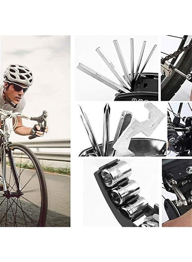 Generic Bike Repair Tool Kit, 16 in 1 Multifunction Bicycle Repair Kit Heat-Treated Cycling Maintenance Tool with Tyre Lever, Allen Wrench, Tyre Patches, Metal Rasp, Handy Storage Case  - Image 3