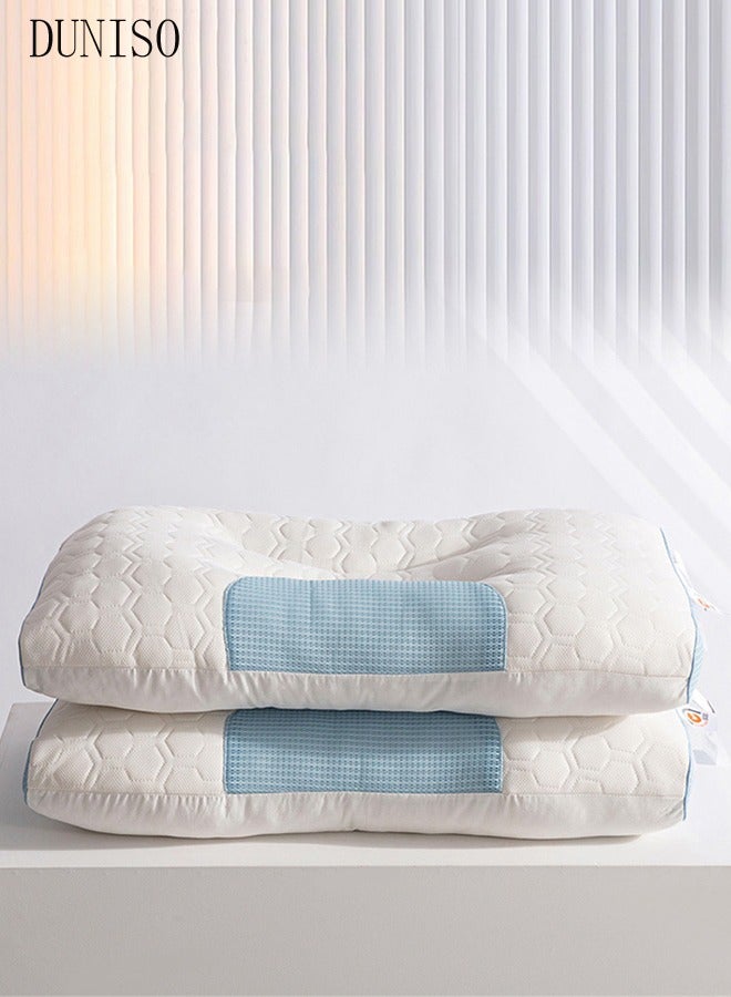 DUNISO 1PCS Super Comfort Ergonomic Pillow for Neck Head and Shoulder Pain Relief Contour Support Pillows for Bed Sleeping Orthopedic Cervical Spine Stretch Pillow for Side Back Stomach Sleeper - Image 2