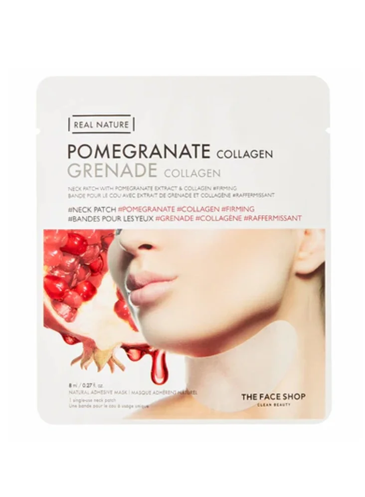 THE FACE SHOP Real Nature Neck Patches || With Pomegranate and Collagen || To Reduce the Appearance of Fine Lines - The Face Shop