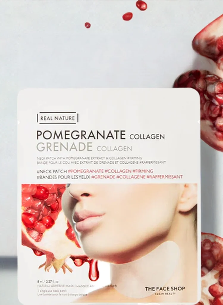 THE FACE SHOP Real Nature Neck Patches || With Pomegranate and Collagen || To Reduce the Appearance of Fine Lines - The Face Shop