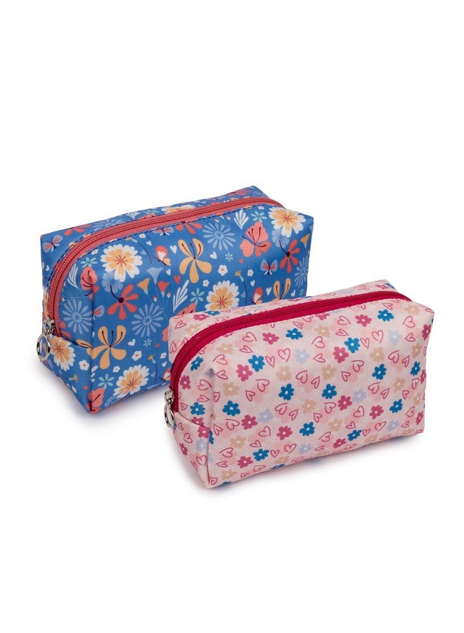 QIPS All-in-One Combo Travel Organizer Pouch: Makeup Pouch, Cosmetic Bag, Gadget Organizer, Toiletry Bag, Medicine Kit & More |Blush & Light Blue| - Image 1