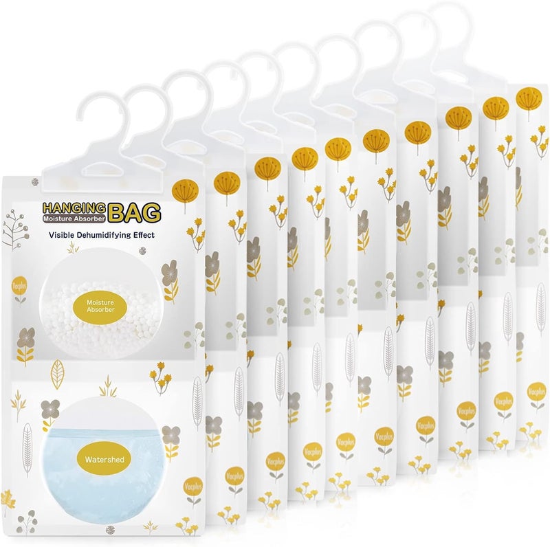 Vacplus Moisture Absorbers, Hanging Closet Dehumidifier Bags, Humidity Packs, Desiccant, Closet Dehumidifiers with Fragrance Free, 10 Pack, 9.8 OZ - Image 1