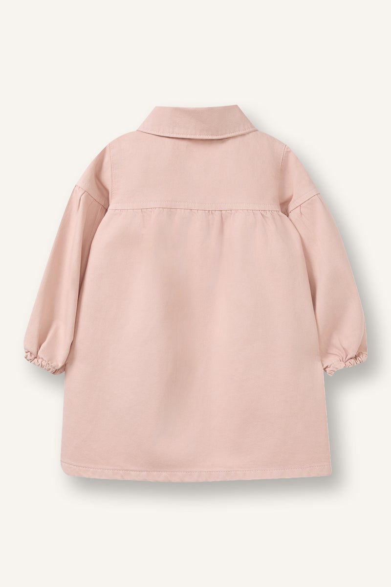 DeFacto Pink BabyGirl Baby Girl Long Sleeve Cotton Dress Casual - Image 3