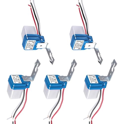 Serplex® 5Pcs Photocell Switch AC 220V 10A Automatic Dusk-to-Dawn Photoswitch Auto On/Off Photocell Light Sensor Switch Photocell Control Light Sensor for for Pathway, Porch, Stair, and Home Lighting - Image 1